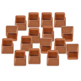 Silicone Chair Leg Caps Feet Cover Pads Protectors Brown Square