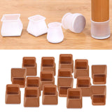 Silicone Chair Leg Caps Feet Cover Pads Protectors Brown Square