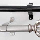 Maxbell 5xAdjustable 19-25mm Curtain Rod Brackets Window Blind Rod Holders Home Decor 22mm silver