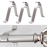 Maxbell 6xAdjustable 19-25mm Curtain Rod Brackets Window Blind Rod Holders Home Decor 22mm silver
