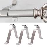 Maxbell 4xAdjustable 19-25mm Curtain Rod Brackets Window Blind Rod Holders Home Decor 22mm silver