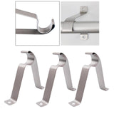 Maxbell 3xAdjustable 19-25mm Curtain Rod Brackets Window Blind Rod Holders Home Decor 22mm silver