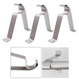 Maxbell 3xAdjustable 19-25mm Curtain Rod Brackets Window Blind Rod Holders Home Decor 22mm silver