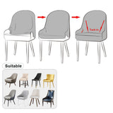 1pc Wing Back Dining Chair Cover Reusable Protector Seat Covers for Decor gray