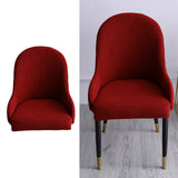 1pc Wing Back Dining Chair Cover Reusable Protector Seat Covers for Decor wine red