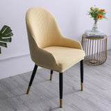 1pc Wing Back Dining Chair Cover Reusable Protector Seat Covers for Decor beige