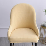 1pc Wing Back Dining Chair Cover Reusable Protector Seat Covers for Decor beige