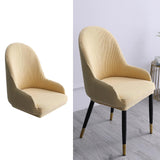 1pc Wing Back Dining Chair Cover Reusable Protector Seat Covers for Decor beige