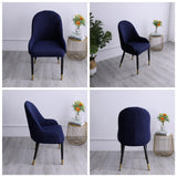 1pc Wing Back Dining Chair Cover Reusable Protector Seat Covers for Decor dark blue