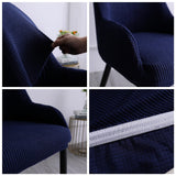 1pc Wing Back Dining Chair Cover Reusable Protector Seat Covers for Decor dark blue