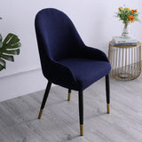 1pc Wing Back Dining Chair Cover Reusable Protector Seat Covers for Decor dark blue