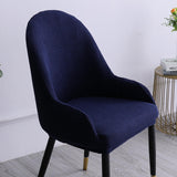 1pc Wing Back Dining Chair Cover Reusable Protector Seat Covers for Decor dark blue