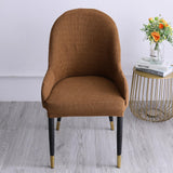 1pc Wing Back Dining Chair Cover Reusable Protector Seat Covers for Decor light coffee