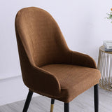 1pc Wing Back Dining Chair Cover Reusable Protector Seat Covers for Decor light coffee