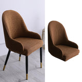 1pc Wing Back Dining Chair Cover Reusable Protector Seat Covers for Decor light coffee