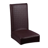 1pc Elastic Solid PU Leather Chair Cover Wedding Restaurant Chair Slipcover coffee