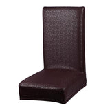 1pc Elastic Solid PU Leather Chair Cover Wedding Restaurant Chair Slipcover coffee