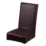 1pc Elastic Solid PU Leather Chair Cover Wedding Restaurant Chair Slipcover coffee