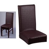 1pc Elastic Solid PU Leather Chair Cover Wedding Restaurant Chair Slipcover coffee