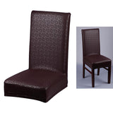 1pc Elastic Solid PU Leather Chair Cover Wedding Restaurant Chair Slipcover coffee