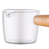 Milk Pot Heat-Resistant Soup Sauce Pan With Wood Handle Kitchen 100ml