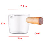 Milk Pot Heat-Resistant Soup Sauce Pan With Wood Handle Kitchen 100ml