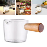 Milk Pot Heat-Resistant Soup Sauce Pan With Wood Handle Kitchen 100ml