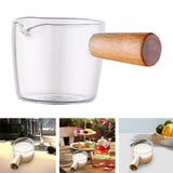 Milk Pot Heat-Resistant Soup Sauce Pan With Wood Handle Kitchen 100ml
