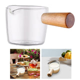 Milk Pot Heat-Resistant Soup Sauce Pan With Wood Handle Kitchen 100ml