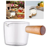 Milk Pot Heat-Resistant Soup Sauce Pan With Wood Handle Kitchen 100ml