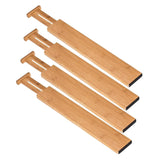Maxbell 2x4x Bamboo Adjustable Drawer Dividers Expandable Utensil Organizer Separators 43x6x1.5cm