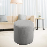 Slipcover Stretch Ottoman Furniture Protector Round Couch Sofa Cover Home Grey