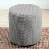 Slipcover Stretch Ottoman Furniture Protector Round Couch Sofa Cover Home Grey