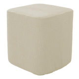 Square Foot Rest Ottoman Covers Decorative Footstool Slipcover Milky White