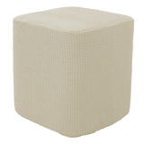 Square Foot Rest Ottoman Covers Decorative Footstool Slipcover Milky White