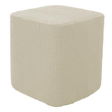 Square Foot Rest Ottoman Covers Decorative Footstool Slipcover Milky White