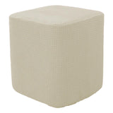 Square Foot Rest Ottoman Covers Decorative Footstool Slipcover Milky White