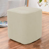 Square Foot Rest Ottoman Covers Decorative Footstool Slipcover Milky White