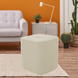 Square Foot Rest Ottoman Covers Decorative Footstool Slipcover Milky White