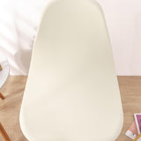 Elastic Shell Chair Cover Solid Color Banquet Home Soft Polyester Slipcover cream white