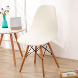 Elastic Shell Chair Cover Solid Color Banquet Home Soft Polyester Slipcover cream white