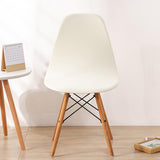 Elastic Shell Chair Cover Solid Color Banquet Home Soft Polyester Slipcover cream white