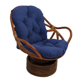 2xTextured Rattan Wicker Swivel Rocker Chair Cushion Seat Cushions Blue