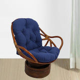 2xTextured Rattan Wicker Swivel Rocker Chair Cushion Seat Cushions Blue