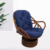 2xTextured Rattan Wicker Swivel Rocker Chair Cushion Seat Cushions Blue
