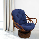 2xTextured Rattan Wicker Swivel Rocker Chair Cushion Seat Cushions Blue