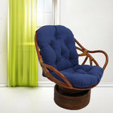 2xTextured Rattan Wicker Swivel Rocker Chair Cushion Seat Cushions Blue