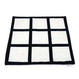 Maxbell 2x Sublimation Blank Throw Pillow Cushion Cover 40x40cm DIY (Black White)