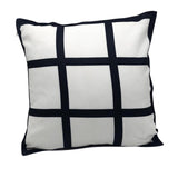 Maxbell 2x Sublimation Blank Throw Pillow Cushion Cover 40x40cm DIY (Black White)