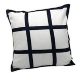 Maxbell 2x Sublimation Blank Throw Pillow Cushion Cover 40x40cm DIY (Black White)